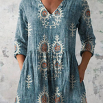 Roisin V Neck Long Blouse - Charlotte & Willow, front view