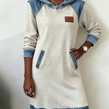 Katnise | Casual Hooded Dress with Contrasting Style