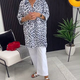Isobel™ Elegant Leopard Printed Collar Blouse