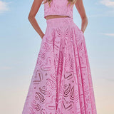 Larissa™ Embroidered Top & High-Waist Maxi Skirt Set