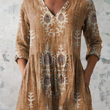 Roisin V Neck Long Blouse - Charlotte & Willow, detail