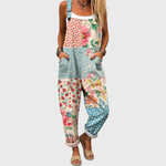 Blue Patterned Dungarees - Charlotte & Willow