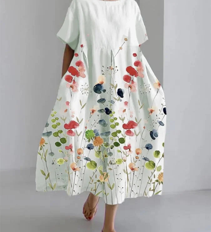 Kathleen - Elegant Floral Maxi Dress - Charlotte & Willow, front