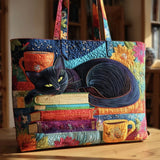 Bolso Hecho a Mano Chat Noir con Libros y Tazas