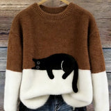 Caitlin – Casual Cat Graphic Sweater