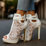 Marie - Elegant Lace-Detail Heels