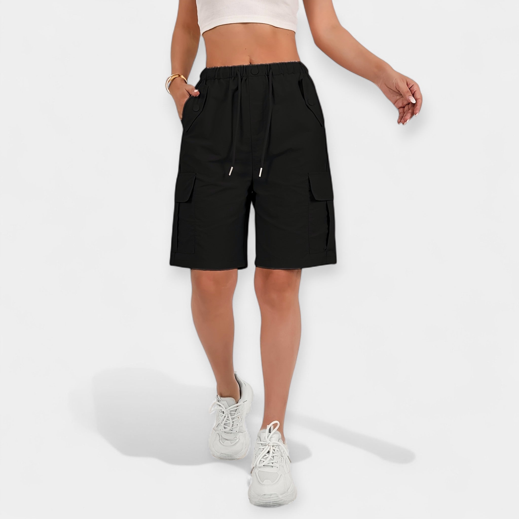 Bláithín - Stylish Cargo Shorts - Charlotte & Willow, styled look