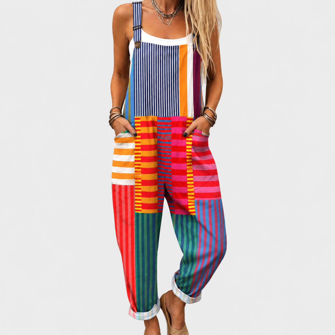 Cherished Print Dungarees - Charlotte & Willow