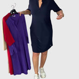 Clara | Solid V-Neck Dress