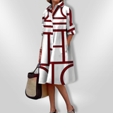 Inès - Geometric Pattern Midi Dress