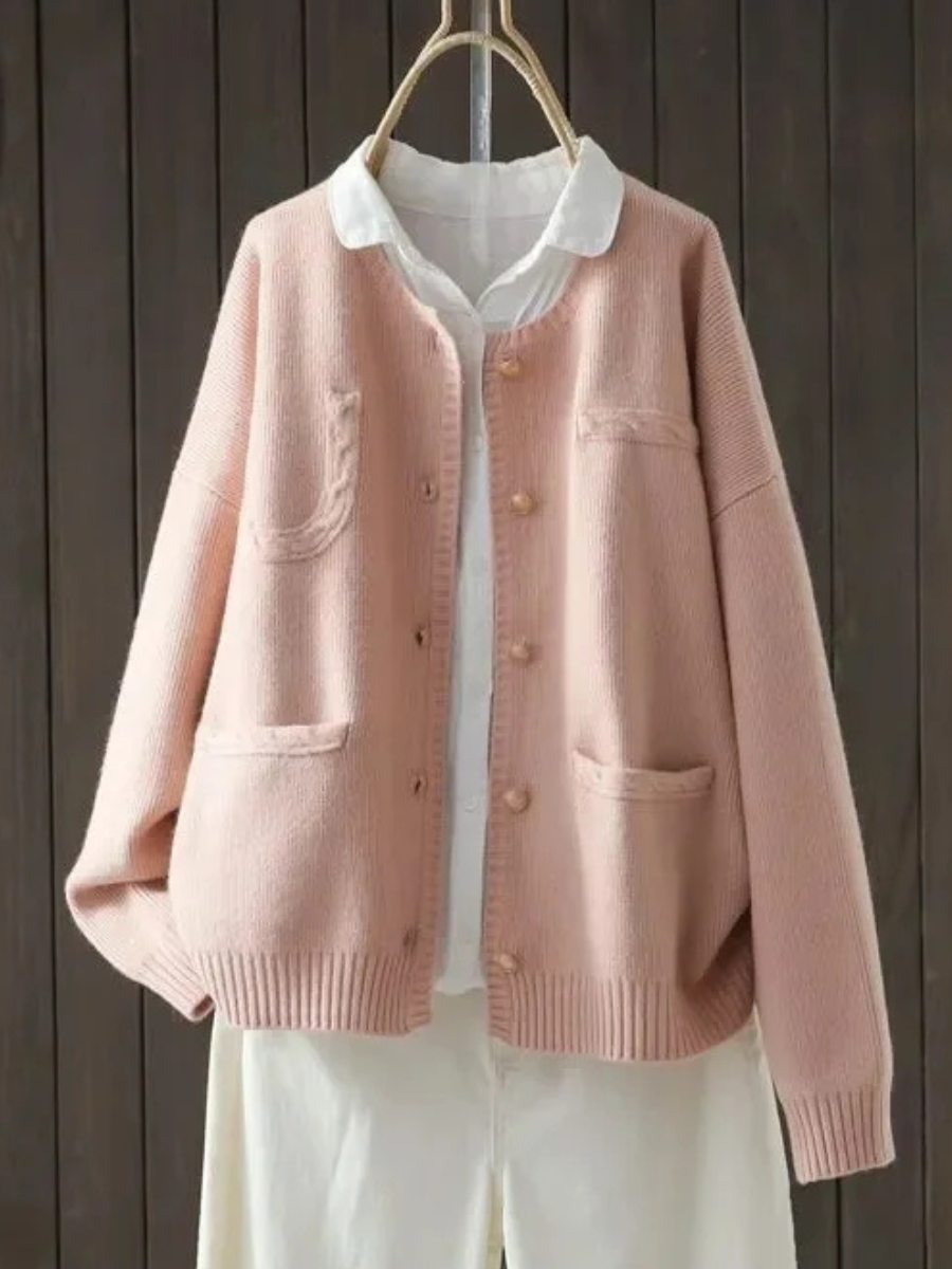 Élodie - Cardigan Élégant Rose