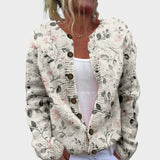 Élodie - Chic Floral Knit Cardigan