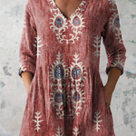 Roisin V Neck Long Blouse - Charlotte & Willow, side view