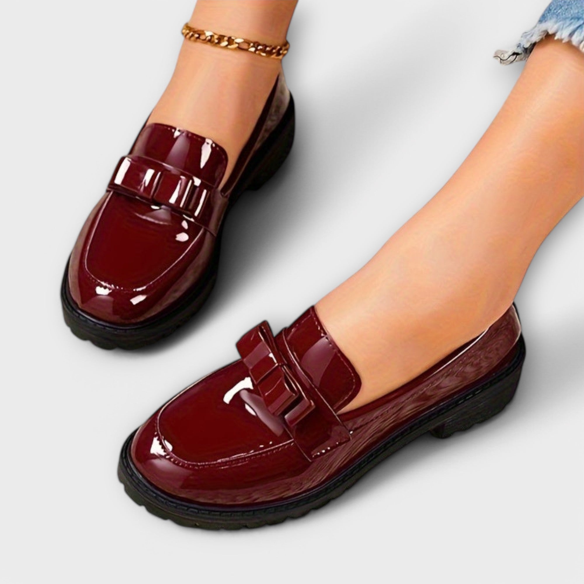 Dearbhla - Bow-Embellished Loafers - Charlotte & Willow, front