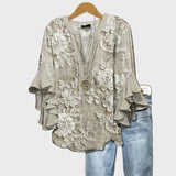 Anaïs - Floral Beige Blouse