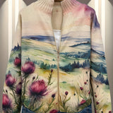 Sibéal | Watercolour Landscape Cardigan