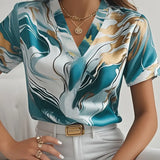 Mildred™ Marble Print Short Sleeve Shirt