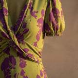 Brighid Botanical Print Dress - Charlotte & Willow, detail