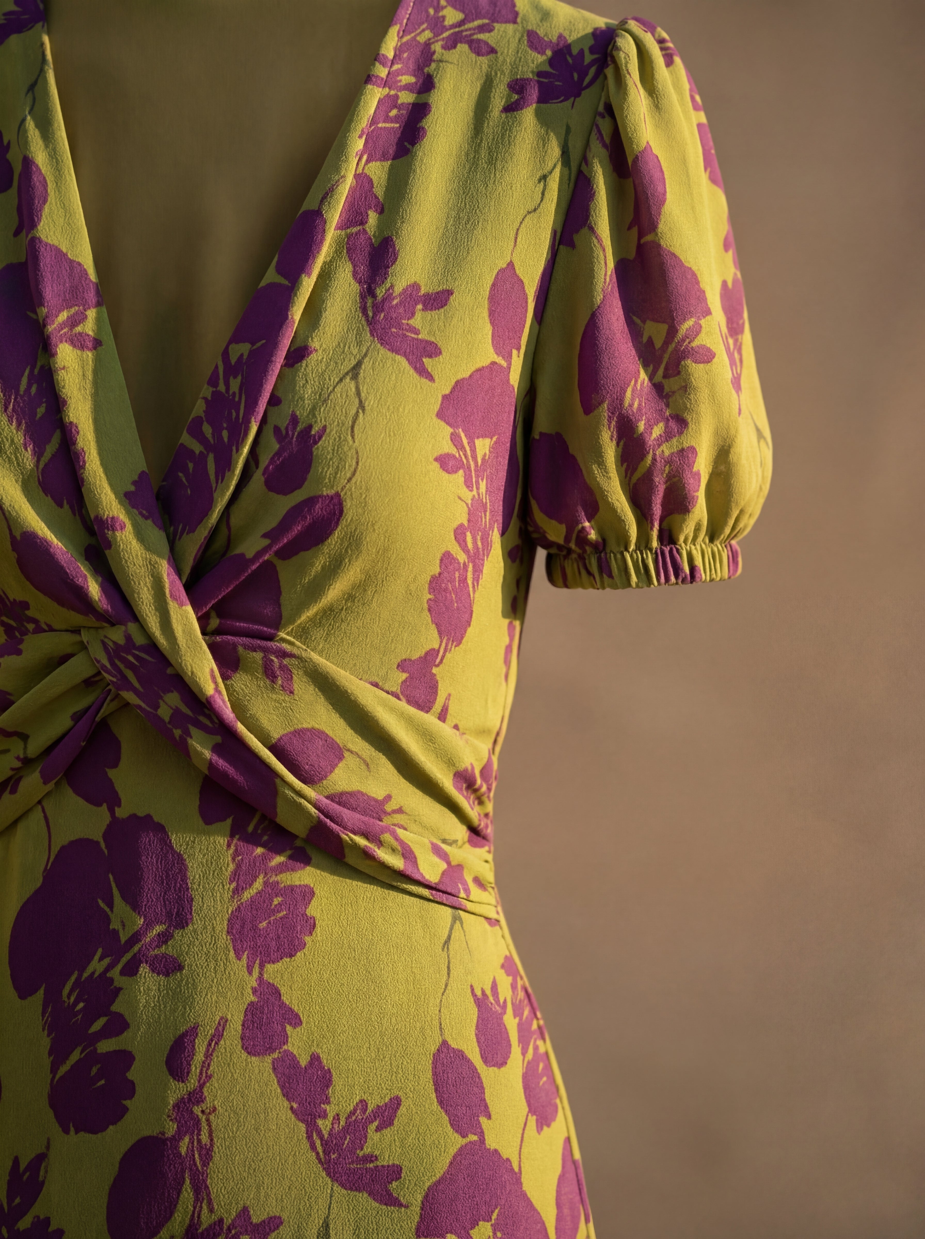 Brighid Botanical Print Dress - Charlotte & Willow, detail