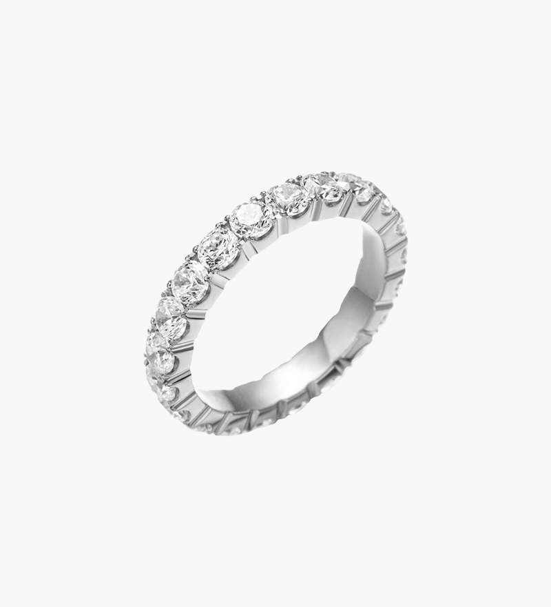 Niamh - Steel Diamond Ring - Charlotte & Willow, back