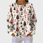 Deirdre Cream Jumper Featuring a Festive Christmas Tree Design - Charlotte & Willow