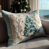 Festive Aquatic Shine Quilted Cushion Cover