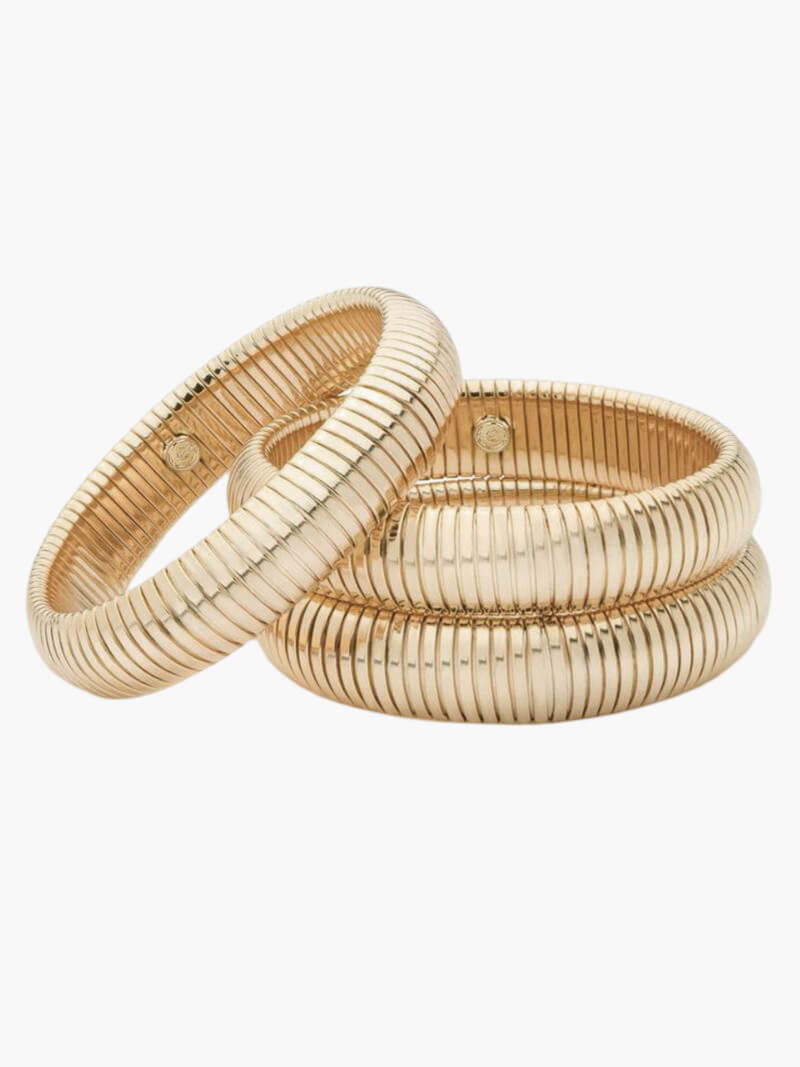 Anaïs - Bracelet Strié Or
