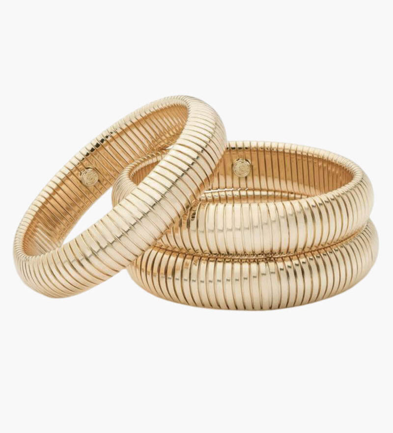 Saoirse - Gold Striped Bracelet - Charlotte & Willow, product photo 8