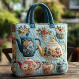 Bolsa Tote Acolchada con Estampado de Flores