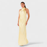Inès - Satin Halter Neck Dress