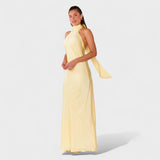 Inès - Satin Halter Neck Dress