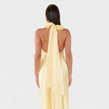 Inès - Satin Halter Neck Dress