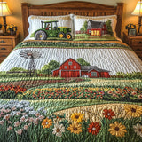 3-Piece Happy Farm Quilted Bedding Set