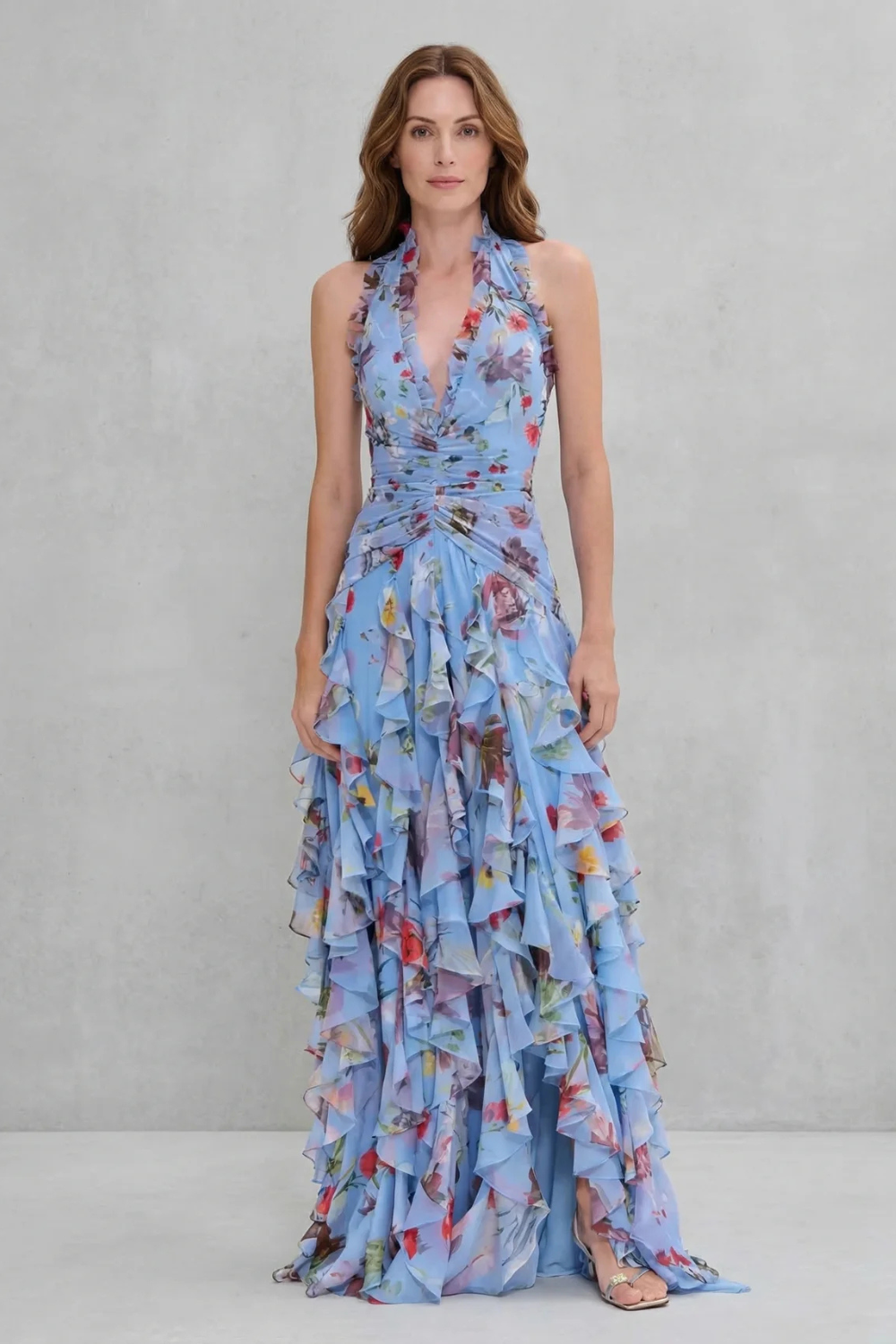 Orlaith Halter Neck Long Dress - Charlotte & Willow, detail