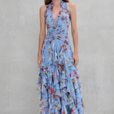 Orlaith Halter Neck Long Dress - Charlotte & Willow, detail