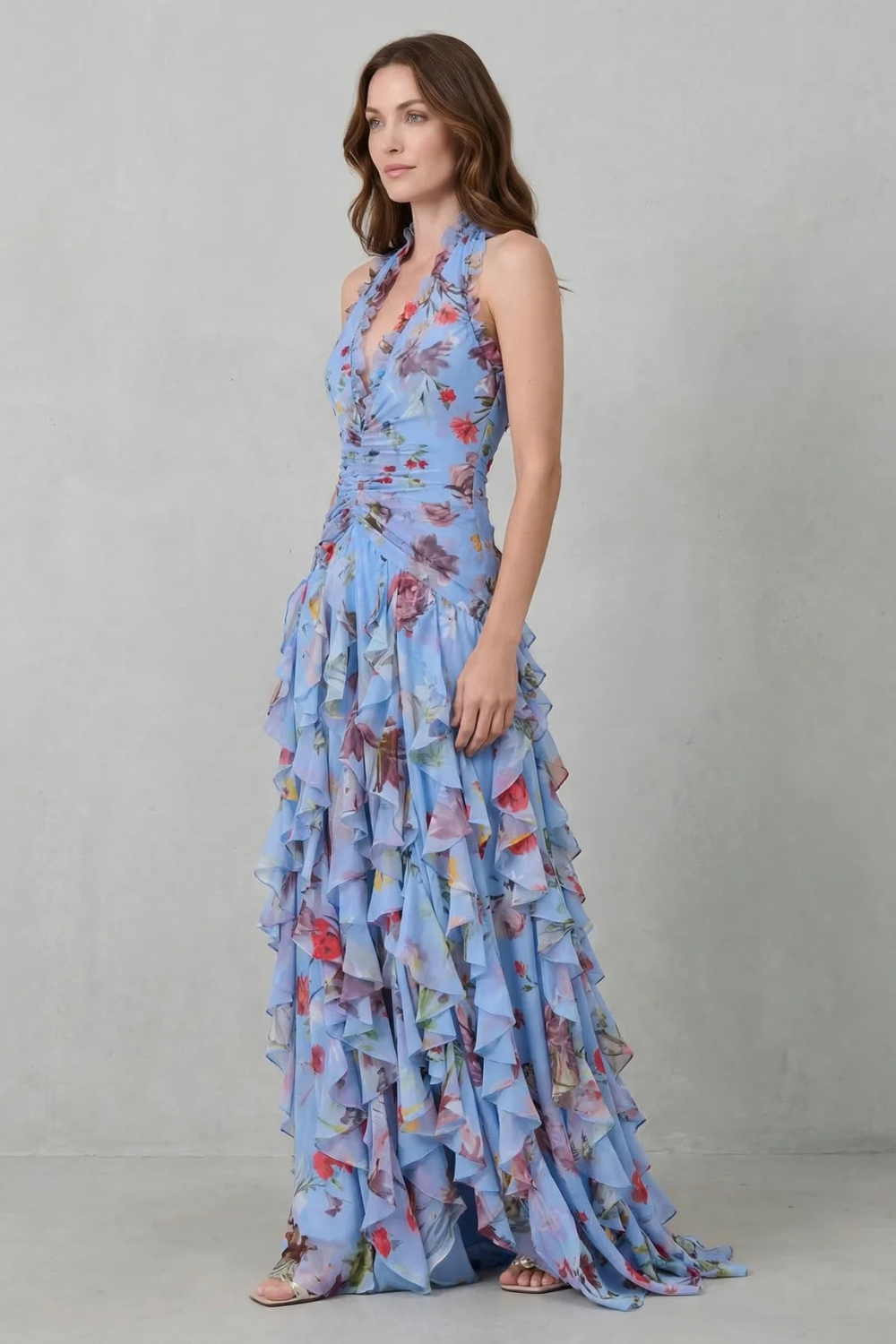 Orlaith Halter Neck Long Dress - Charlotte & Willow, styled look