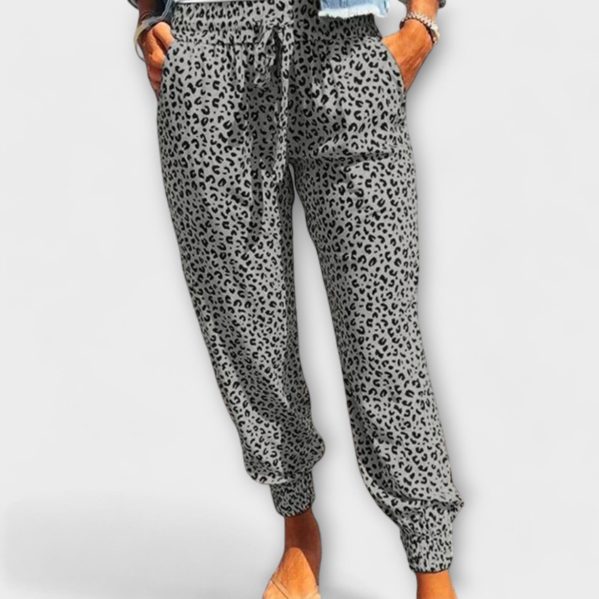 Gráinne - Relaxed Fit Leopard Print Trousers - Charlotte & Willow, back