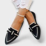 Jeanne - Bow-Embellished Flat Shoes