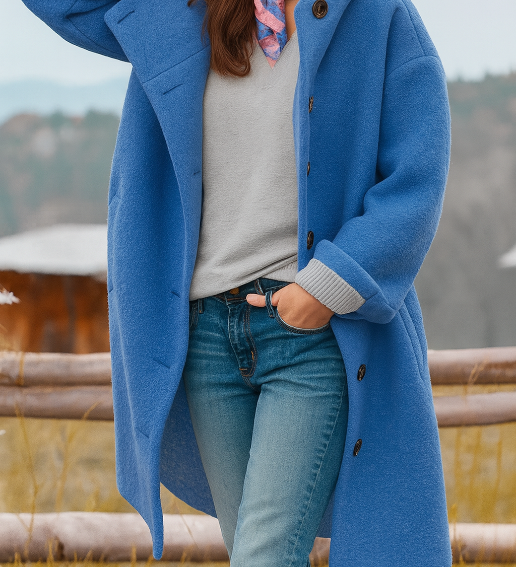 Pauline - Stylish Elegance Coat - Charlotte & Willow, detail