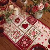 Hearts and Roses Quilted Table Runner