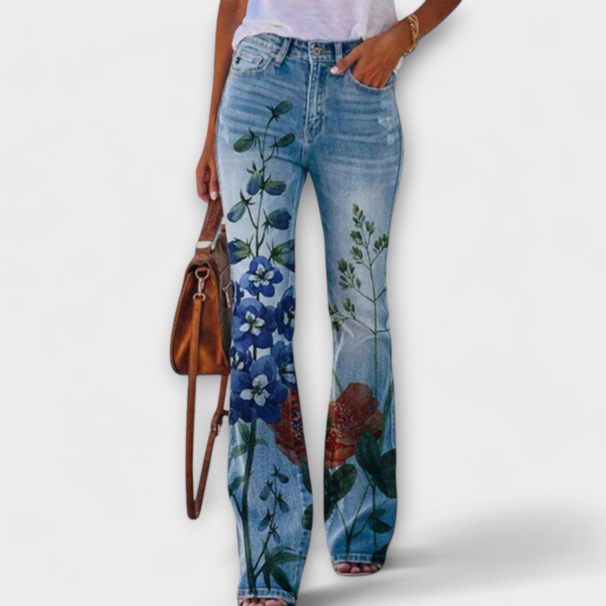 Aoife - Chic Button-Detail Trousers - Charlotte & Willow, back