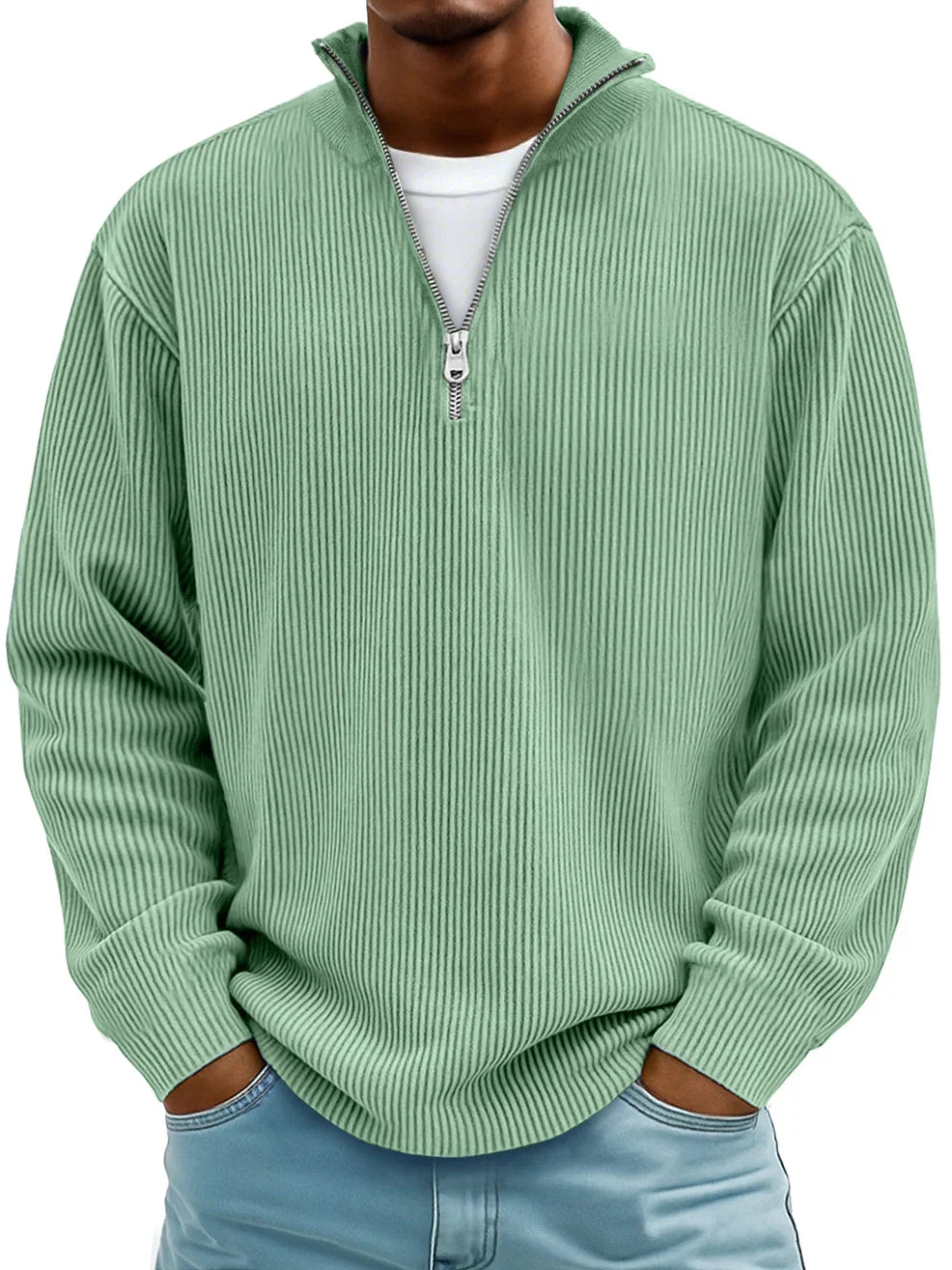 Jonas | Curduroy Zip Up Sweater
