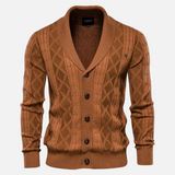 Justine - Cozy Argyle Knit Cardigan