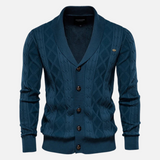 Justine - Cozy Argyle Knit Cardigan