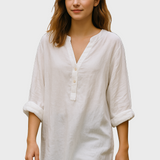 Inès - Elegant White Minimalist Top