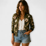 Inès - Floral Print Bomber Jacket