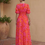 Doireann Pink and Orange Maxi Dress - Charlotte & Willow, side view
