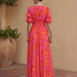 Doireann Pink and Orange Maxi Dress - Charlotte & Willow, side view