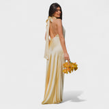 Inès - Satin Halter Neck Dress