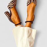 Noémie - Striped Zebra Sandals